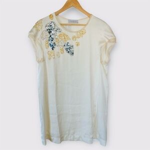 PAUL & JOE Made in France 100% Silk Mini Dress with Sequins